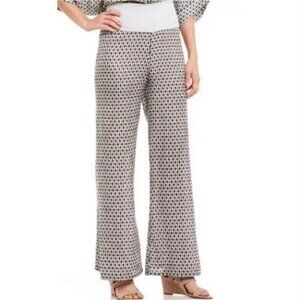 Bryn Walker Oscar Geo Wide Leg Italian Polyester Lightweight Pants Size XL